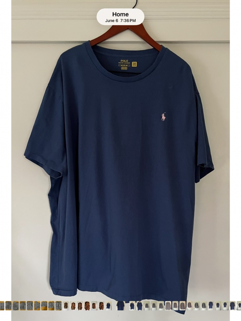 Polo Ralph Lauren Men’s 4XB Blue Cotton Tee Short Sleeve Pony Logo Big & Tall